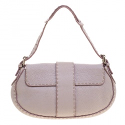 Pre Owned Fendi Lilac Leather Selleria Shoulder Bag