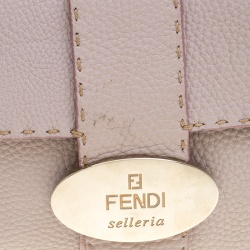 Pre Owned Fendi Lilac Leather Selleria Shoulder Bag