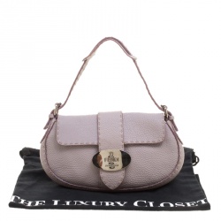 Pre Owned Fendi Lilac Leather Selleria Shoulder Bag