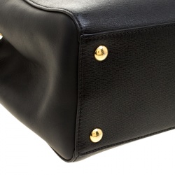 Pre Owned Fendi Black Saffiano Leather Small 2Jours Tote