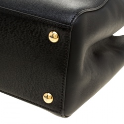 Pre Owned Fendi Black Saffiano Leather Small 2Jours Tote