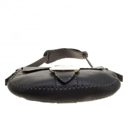 Pre Owned Fendi Black Leather Selleria Shoulder Bag