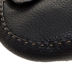 Pre Owned Fendi Black Leather Selleria Shoulder Bag