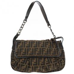 Pre Owned Fendi Zucchino Canvas B.Bag