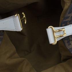 Pre Owned Fendi Tobacco Zucca and Green Trim Large Studded Du Jour Tote