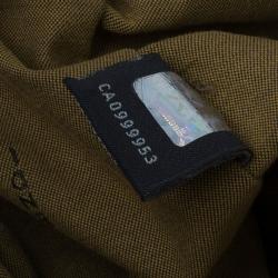 Pre Owned Fendi Tobacco Zucca and Green Trim Large Studded Du Jour Tote