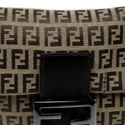 Pre Owned Fendi Brown Zucchino Canvas Mama Baguette Shoulder Bag
