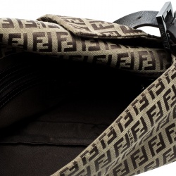 Pre Owned Fendi Brown Zucchino Canvas Mama Baguette Shoulder Bag