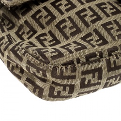 Pre Owned Fendi Brown Zucchino Canvas Mama Baguette Shoulder Bag