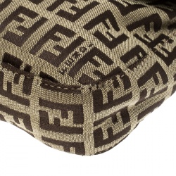 Pre Owned Fendi Brown Zucchino Canvas Mama Baguette Shoulder Bag