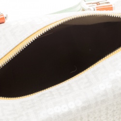 Fendi Beige/Multicolor Zucchino Sequin Canvas and Leather Bauletto Boston Bag