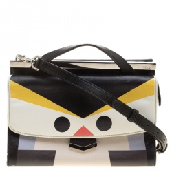 Pre Owned Fendi Black Textured Leather Mini Demi Jour Penguin Shoulder Bag