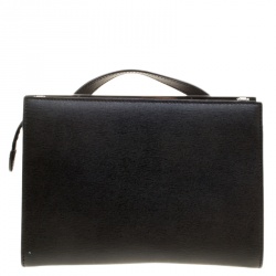 Pre Owned Fendi Black Textured Leather Mini Demi Jour Penguin Shoulder Bag