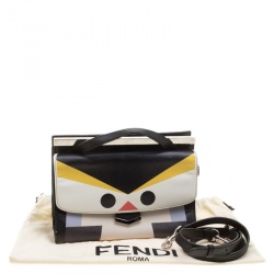 Pre Owned Fendi Black Textured Leather Mini Demi Jour Penguin Shoulder Bag
