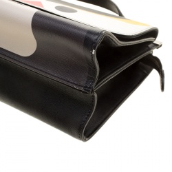 Pre Owned Fendi Black Textured Leather Mini Demi Jour Penguin Shoulder Bag