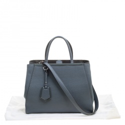 Pre Owned Fendi Grey Saffiano Leather 2Jours Tote