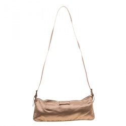 Pre Owned Fendi Brown Satin Mama Baguette Shoulder Bag