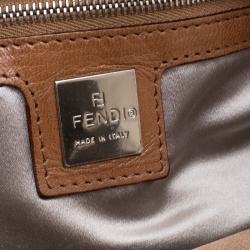 Pre Owned Fendi Brown Satin Mama Baguette Shoulder Bag
