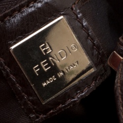 Pre Owned Fendi White Leopard Print Calfhair Shoulder Bag