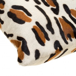 Pre Owned Fendi White Leopard Print Calfhair Shoulder Bag
