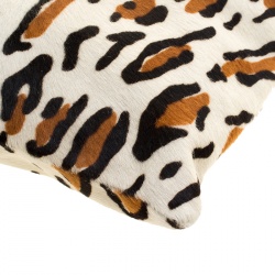 Pre Owned Fendi White Leopard Print Calfhair Shoulder Bag