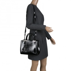 Pre Owned Fendi Black Patent Leather Small 2Jours Tote