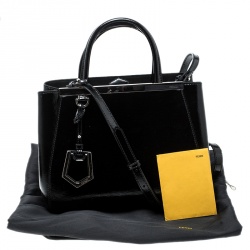 Pre Owned Fendi Black Patent Leather Small 2Jours Tote
