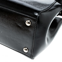 Pre Owned Fendi Black Patent Leather Small 2Jours Tote
