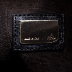 Pre Owned Fendi Dark Grey Zucca Coated Canvas North South Zip Tote