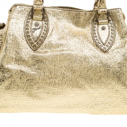 Pre Owned Fendi Gold Leather Du Jour Satchel