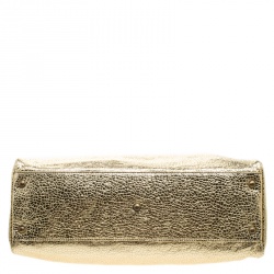 Pre Owned Fendi Gold Leather Du Jour Satchel