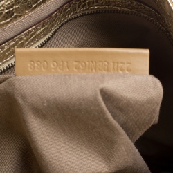 Pre Owned Fendi Gold Leather Du Jour Satchel