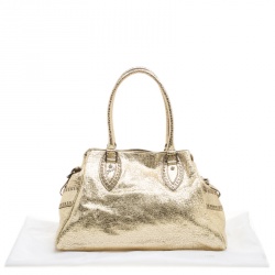 Pre Owned Fendi Gold Leather Du Jour Satchel