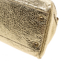 Pre Owned Fendi Gold Leather Du Jour Satchel