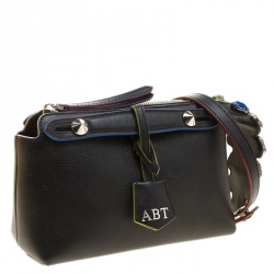 Pre Owned Fendi Black Leather Mini By The Way Crossbody Bag