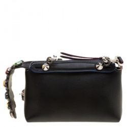 Pre Owned Fendi Black Leather Mini By The Way Crossbody Bag