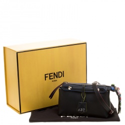 Pre Owned Fendi Black Leather Mini By The Way Crossbody Bag