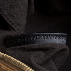 Pre Owned Fendi Gold Pebbled Leather Media Boston Bag