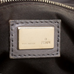 Fendi Grey Leather Maxi Baguette Flap Shoulder Bag