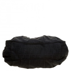 Pre Owned Fendi Black Zucca Canvas Large Mia Tote
