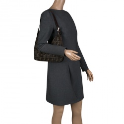Pre Owned Fendi Brown Zucca Canvas Hobo