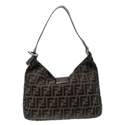 Pre Owned Fendi Brown Zucca Canvas Hobo