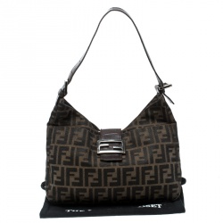 Pre Owned Fendi Brown Zucca Canvas Hobo