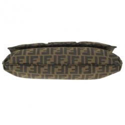 مملوكة مسبقًا Fendi Brown Logo Jacquard Mia Zucca Flap Bag