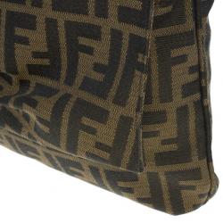 مملوكة مسبقًا Fendi Brown Logo Jacquard Mia Zucca Flap Bag