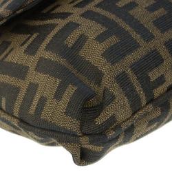 مملوكة مسبقًا Fendi Brown Logo Jacquard Mia Zucca Flap Bag