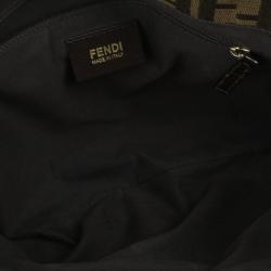 مملوكة مسبقًا Fendi Brown Logo Jacquard Mia Zucca Flap Bag