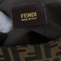 مملوكة مسبقًا Fendi Brown Logo Jacquard Mia Zucca Flap Bag
