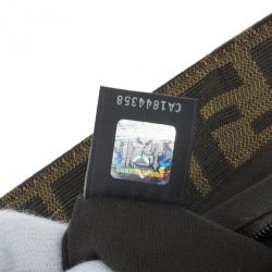 مملوكة مسبقًا Fendi Brown Logo Jacquard Mia Zucca Flap Bag