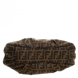 Pre Owned Fendi Tobacco Zucca Canvas Small Mia Shoulder Bag